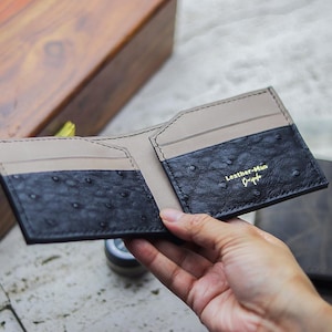 Ostrich Leather Bifold Wallet | Men's Wallet | Luxury Wallet for Men | Exotic Hnadmade Leather