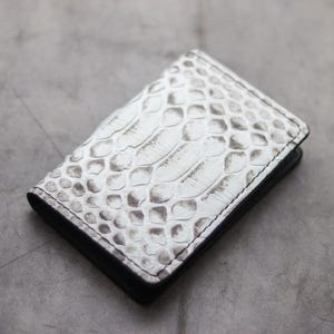 Premium handgefertigte Python Skin Bifold Kartentasche / Artemus - Natural