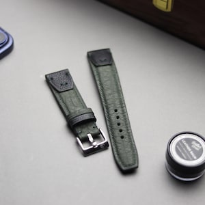 Handgemaakte Apple Watch-bandjes van Italiaans kalfsleer | 46 mm/45 mm/49 mm | Inverto-serie | Leather-Man Bespoke