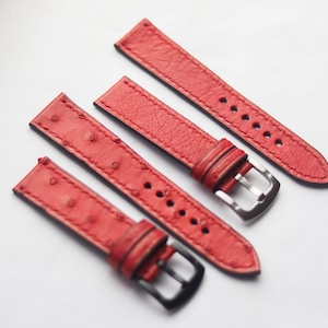 Handmade Hand-Stitched A Grade Ostrich Leather Bespoke Straps | 24mm, 23mm, 21mm, 20mm, 19mm, 18mm, 17mm, 16mm | Leather-Man Bespoke