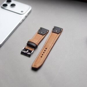 Handmade Italian Calf Leather Apple Watch Straps | 46mm/45mm/ 49mm | Inverto Series | Leather-Man Bespoke