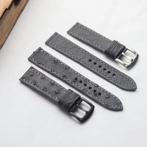 Handmade Hand-Stitched A Grade Ostrich Leather Bespoke Straps | 24mm, 23mm, 21mm, 20mm, 19mm, 18mm, 17mm, 16mm | Leather-Man Bespoke