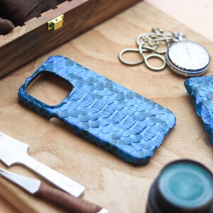 Handmade Python Leather iPhone 17 Pro, 17 Air, 17 Pro Max Case: Magsafe, Exotic Snakeskin Cover