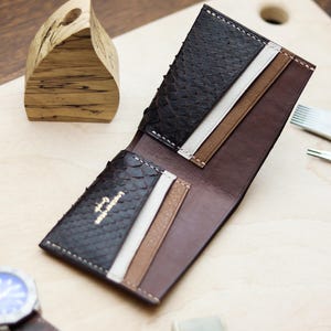 Handcrafted Python Skin Wallet - Exquisite Design. Premium Finishing and Quality - Perfect Gift For Him - Atticus - Hickory Brown