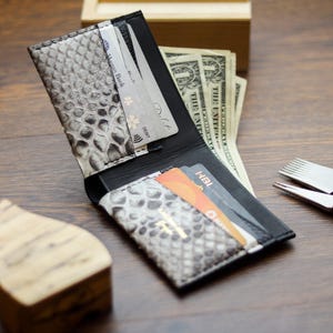 Handcrafted Python Skin Wallet - Exquisite Design. Premium Finishing and Quality - Perfect Gift For Him - Atticus - Natural Python