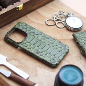 MagSafe-telefoonhoesje met Python-skin | Exotisch leer | Duurzame hoesjes van hoge kwaliteit