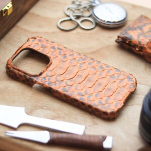 Handmade Python Leather iPhone 17 Pro Max Case: Magsafe, Exotic Snakeskin Cover