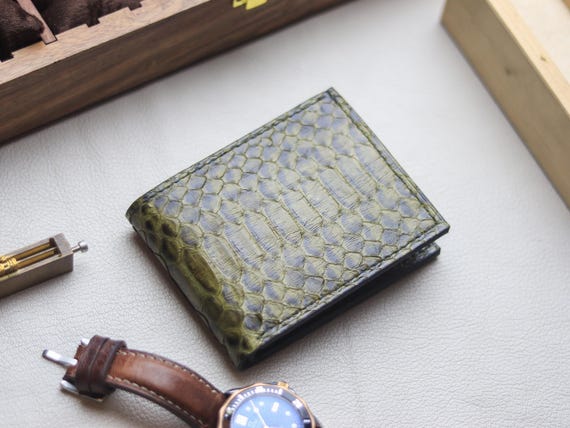 Men's Exotic Python Skin Wallet | Handmade & Hand-Stitched | Premium Finishing and Well Built | Customizable Wallet | Best Gift