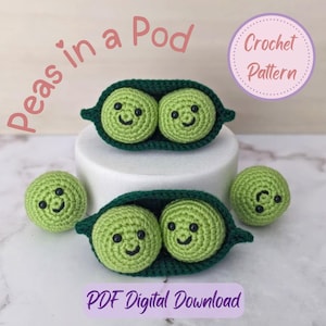 Peas in a Pod Crochet Pattern - PDF Download | Peas in a Pod Downloadable Amigurumi Digital File Tutorial