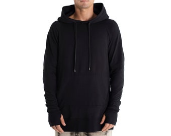 HERON HOODIE - Men's hoody - Lux hoodie - Sweatshirt - Lined hood - Thumbhole - Designer Jan Hilmer