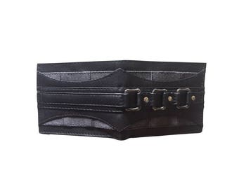 DARK STAR Wallet - Bi-Fold leather wallet - Black leather wallet - Custom Brass Hardware - Jan Hilmer