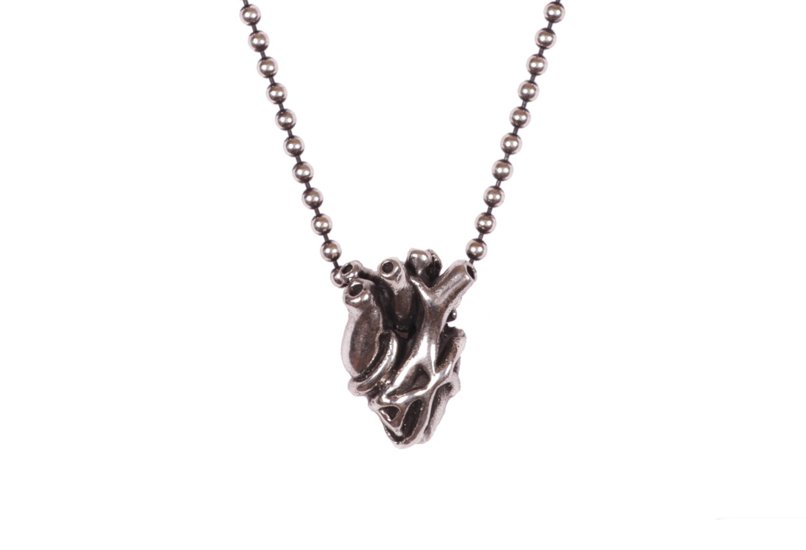 Solid Silver ANATOMICAL HEART NECKLACE Silver Pendant Etsy