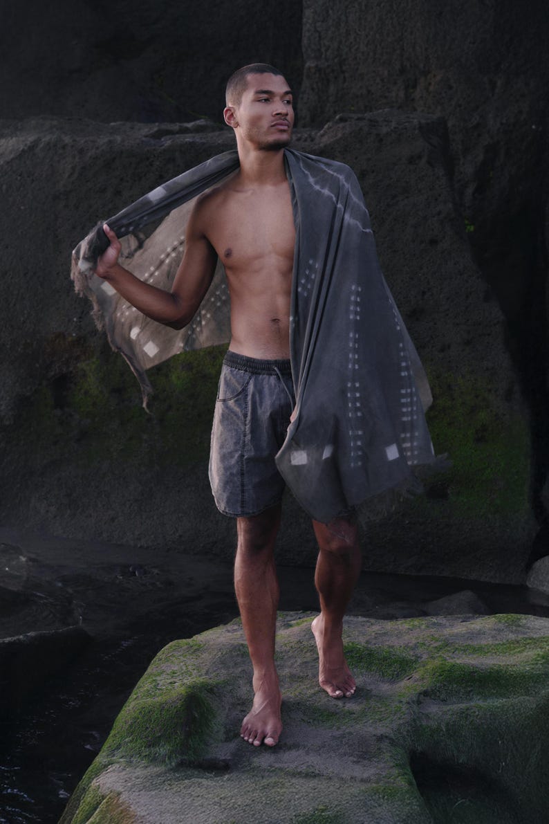 Tvättade grå surfshorts: Herr SUNSET BOARD Shorts från Jan Hilmer bild 5