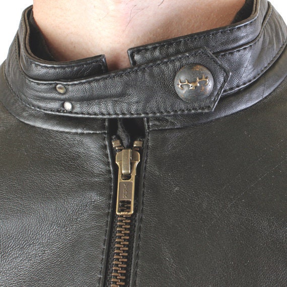 STUDDED HORNET Men's Leather Jacket Lambskin Front - Etsy
