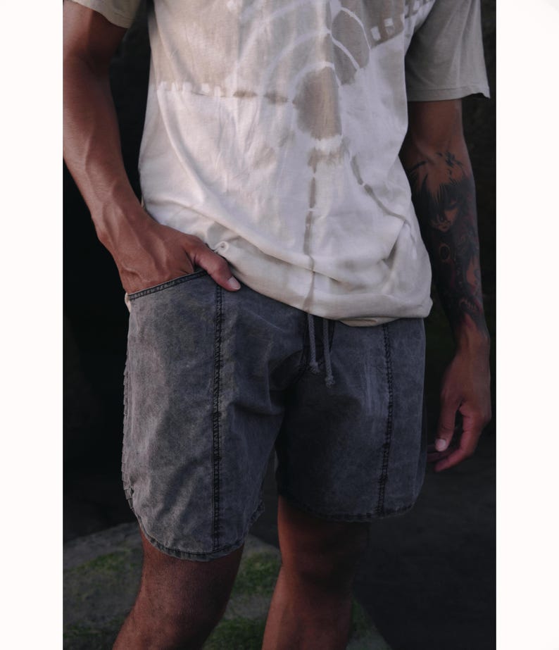 Tvättade grå surfshorts: Herr SUNSET BOARD Shorts från Jan Hilmer bild 4