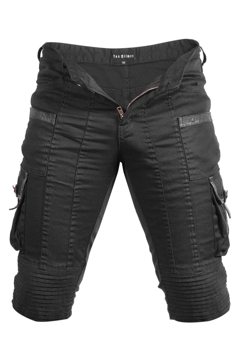 SIDE BUCKLE SHORTS Mens Light Grey Cargo Shorts with Leather Etsy