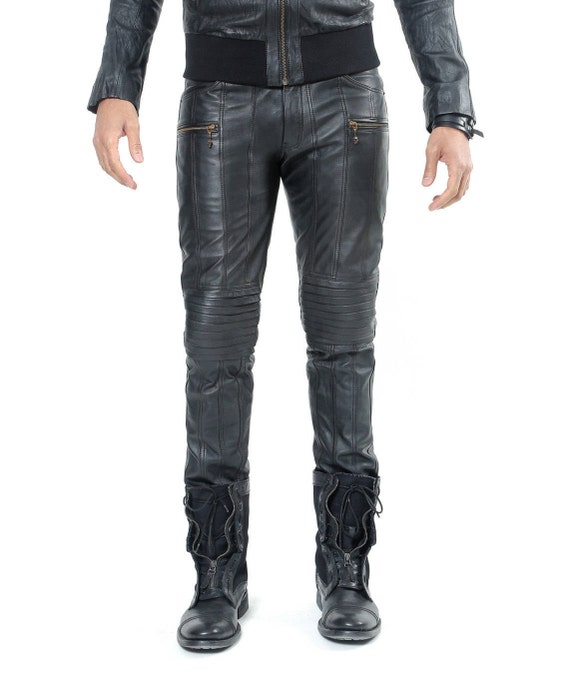 Buy Pure Leather Men Trouser Biker Leather Trouser Leather Online in India   Etsy