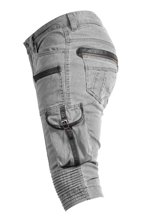 buckle mens jean shorts