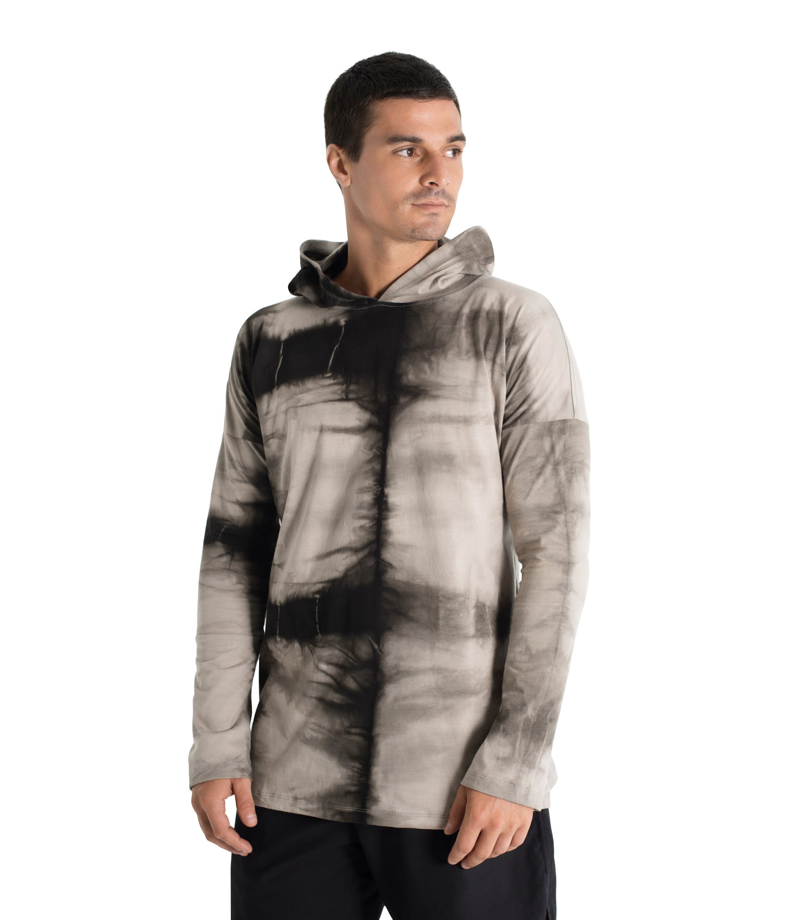 GOSHAWK HOODIE shibori - Organic cotton Long sleeve - Plant dyed shirt - Luxe shirt - Designer Jan Hilmer