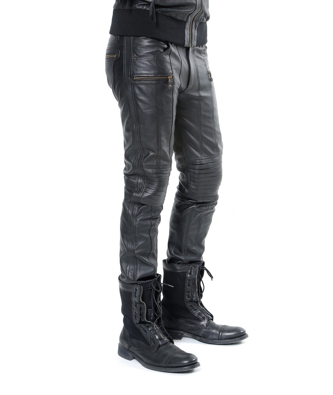 REVOLUTION LEATHER PANTS Men's Leather Pants Black Leather Moto Pants ...