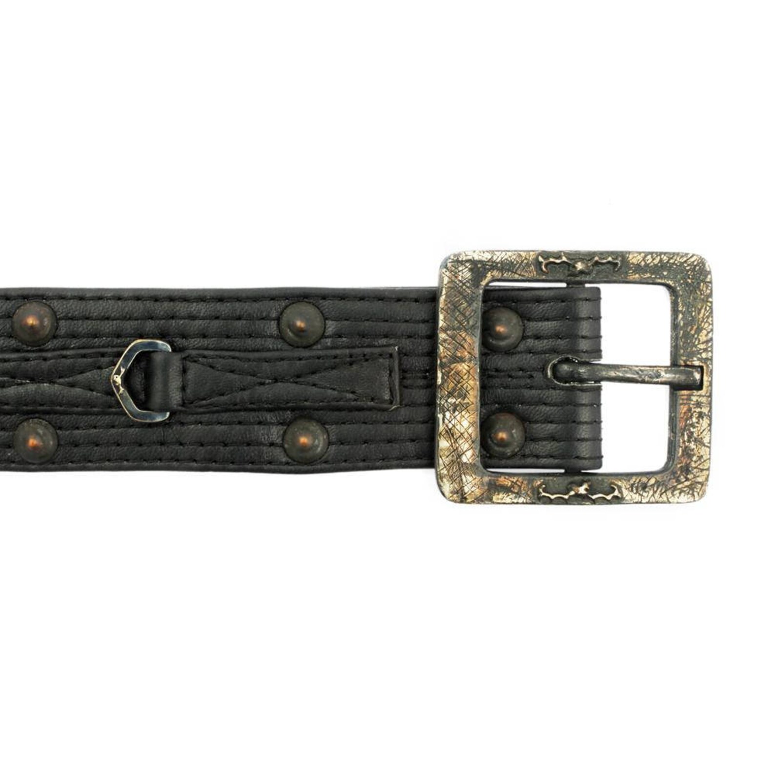 D RING BELT Mens Black Leather Belt With Hand Cast D Rings Rocker Punk ...