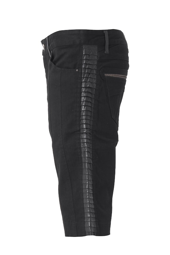 mens black denim jean shorts