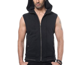 Sudadera Sin Mangas Sueter Con Gorro Para Hombre SUDADERA CON CAPUCHA SIN  MANGAS ELK Chaleco Con Capucha Para