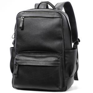 Sac à dos en cuir, sac pour ordinateur portable en cuir, peau de vache naturelle 100 % cuir véritable, sac à dos en cuir pour ordinateur portable, sac en cuir
