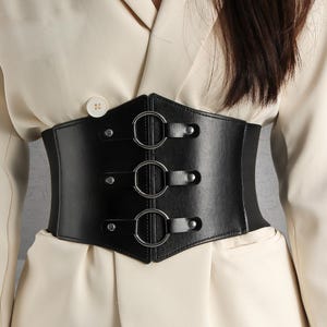 Underbust corset, corset belt, Leather corset belt, Belt, Slimming Body Elastic Bustier, PU Leather, gift for her