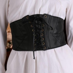 Corset belt, Underbust corset, Leather corset belt, Belt, Slimming Body Elastic Bustier, PU Leather, gift for her, Christmas gift