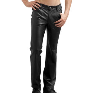 Genuine Leather Slim Fit Pants: Handmade Biker Style Trousers