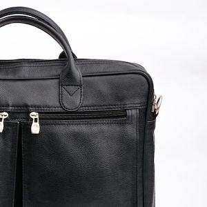 Sacoche en cuir pour ordinateur portable pour homme - Porte-documents MacBook, sac de voyage de bureau messager pour homme et femme