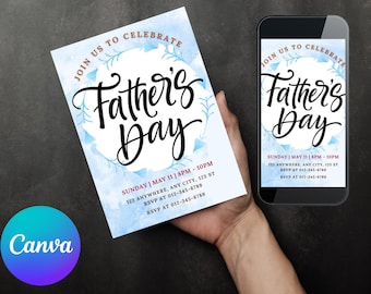 Vatertags-Brunch-Einladungsvorlage, bearbeitbare Karte (PDF)