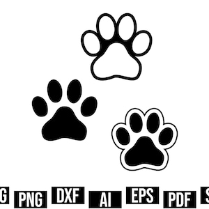 Dog Paw Svg, Dog Paw Silhouette, Dog Paw Transparent, Dog Paw Vector, Digital File Download, Silhouette, Clipart, Dog Lover Svg, Trendy Svg