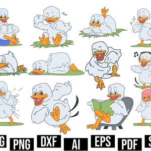 Sassy Ducks SVG  PNG Bundle, Sarcasm, Feathers  Fowl Language Included,  Funny Snarky Duck SVG, Crafty Quacks and Honk worthy Humor