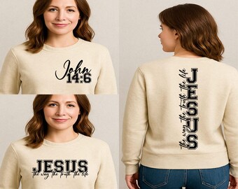 Jesus The Way The Truth The Life Svg Png, Bible Quote Svg, Faith Svg Png, Christian Svg, Religious Svg Png, Christian Png, Sublimation