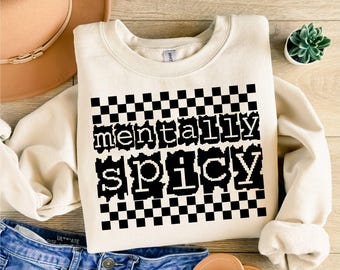 Psychisch würzige Snarky svg Png, sarkastische Png, lustige Mentalges-Svg, Retro-Svg-Png, karierte trendige Frauen-Svg, lustige Mutter-Svg-Png