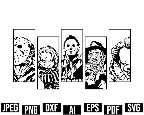 Halloween Horror Characters Svg, Halloween Svg , Horror Movie Svg , Horror Characters, Halloween Svg,Digital Download, Cut Files For Cricut