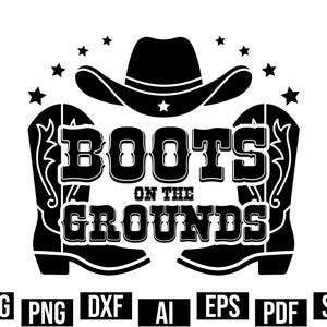 Stivali a terra in formato SVG PNG, Danza in linea in formato SVG, File di taglio per Cricut, Stivali da cowgirl in formato SVG PNG, Cowgirl in formato SVG, Disegno a sublimazione, Western in formato SVG