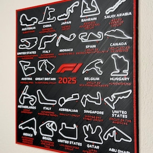 Impression 3D de pistes de course de F1 |  Circuits de course de Formule 1 |  Décoration de course de F1 | Art de la Formule 1 | Figurine de circuit de course | Cadeau pour fan de course