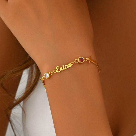 Birthstone Bracelet,birthstone Name Bracelet,custom Birthstone