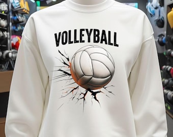Clipart PNG di pallavolo: sublimazione di una palla sportiva con pavimento incrinato (download digitale)