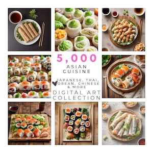 5000 immagini JPG di cucina asiatica – 4096x4096, 300 DPI – Immagini di cibo ad alta risoluzione per menu, ristoranti, blog, materiale stampabile e progetti digitali