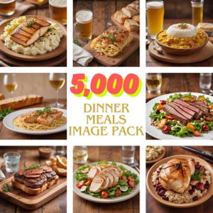 5000 Abendessen JPG Bilder - 300 DPI 24-Bit hochauflösende Fotografie für Blogs, Menüs, Printables & digitale Projekte