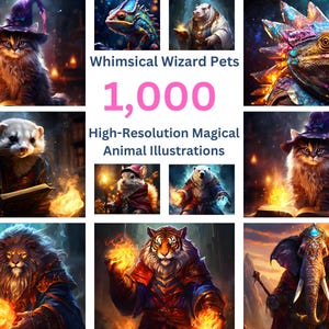 1,000 Whimsical Pet JPGs | Funny Cats and Dogs Clipart | Digital Download for Junk Journals, Scrapbooking & Wall Art