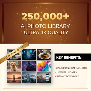 250K AI Image Library | High-Resolution Stock Photo Bundle for Commercial Use | Instant 4K Download