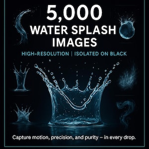 Water Splash Overlay Collection – Wasser Splash Effekte | 5000 High-Res Liquid Overlays