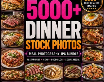 5,000+ Food Stock Photos, Restaurant Meal JPG Bundle for Menus & Marketing