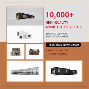 10000 Architecture Visuals JPG Isolated Buildings Digital Download