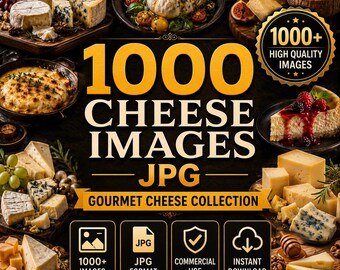 1000 Cheese Images JPG Bundle, Gourmet Food Photos